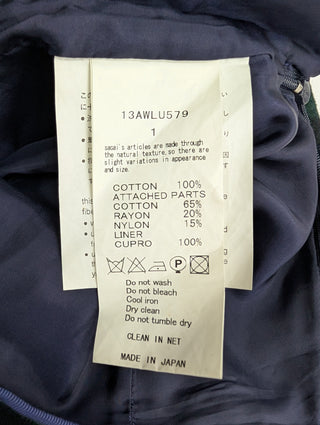 Blue And Green Plaid Skirt With Lace Trimmings