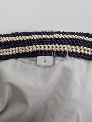 Navy And White Embroidered Skirt