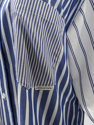 Blue Striped Oversized Shirt