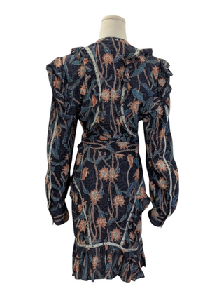 Isabel Marant Navy Overall Printed Dress, back