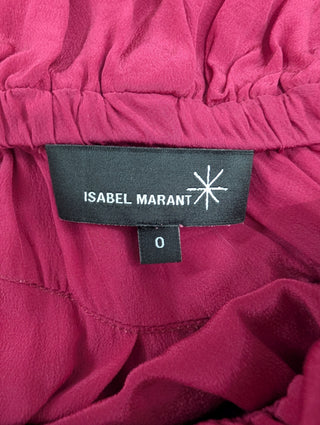 Wine Red One-Shoulder Ruffle Silk Dress