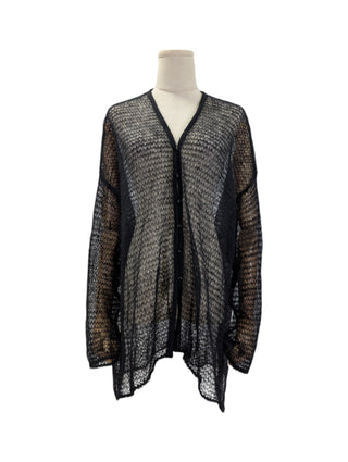 Black Mesh See Through Cardigan