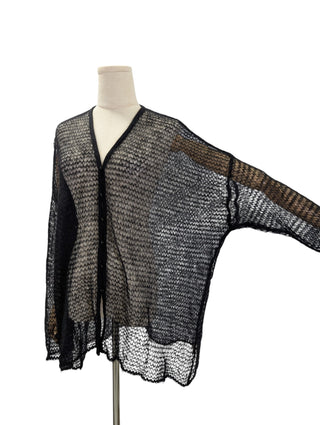 Black Mesh See Through Cardigan