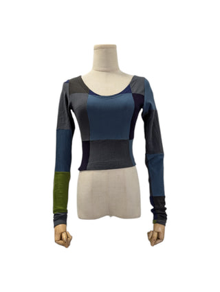 Multicolored Checkered Wool Top