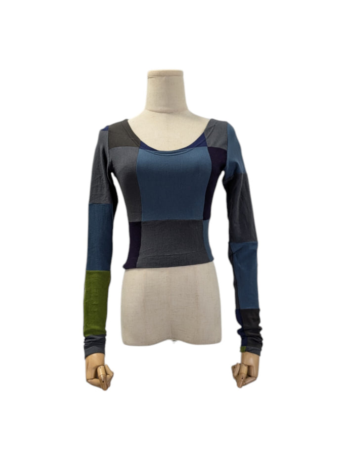Multicolored Checkered Wool Top