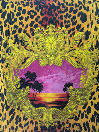 Overall Print Silk Skirt