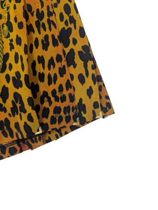 Overall Print Silk Skirt