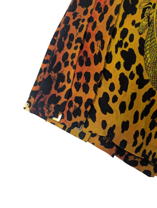 Overall Print Silk Skirt