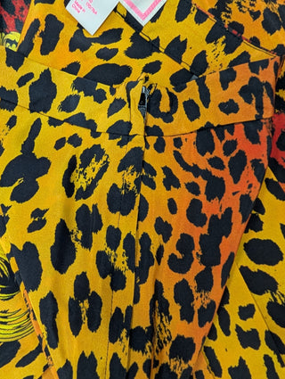 Overall Print Silk Skirt