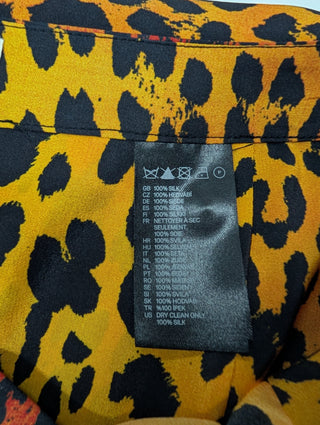 Overall Print Silk Skirt