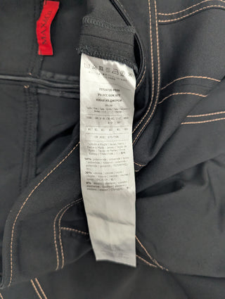 Black Skirt With Beige Stitching And Side Slits