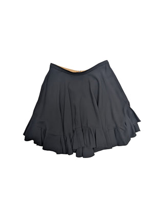 Black Silk Skirt With Ruffles End