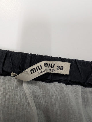 Black Silk Skirt With Beige Underlay