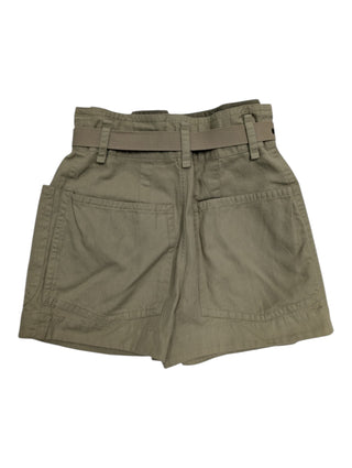 Beige High Waist Belted Shorts