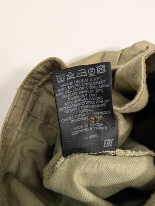 Beige Canvas High Waist Belted Shorts