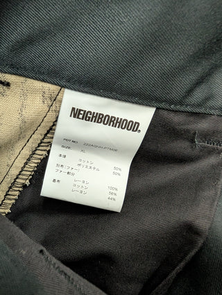 Black Chino With Animal Print Furry Trimming Details