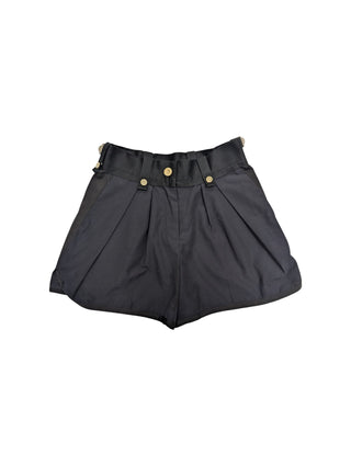 Navy And Black Buckled Shorts