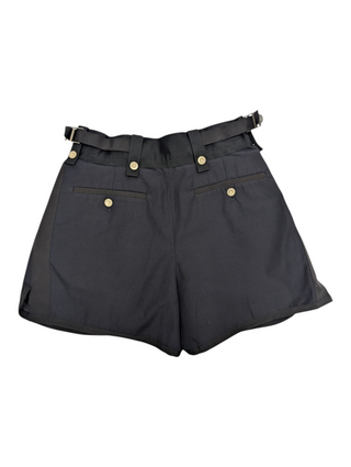 Sacai Navy And Black Buckled Shorts, back