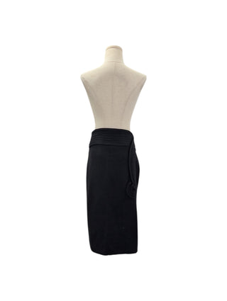 Black Silk Skirt with Embroidery Details