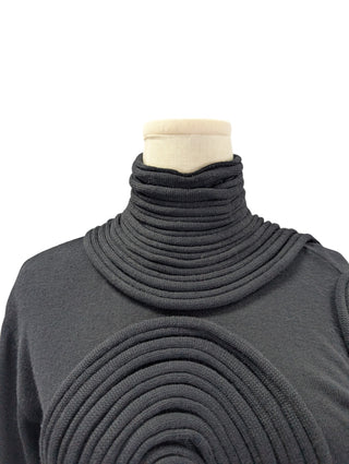 Black Wool Top With Embroidery Details