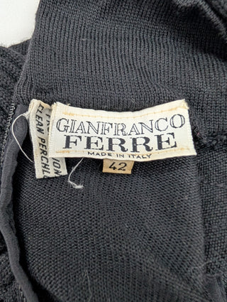 Black Wool Top With Embroidery Details