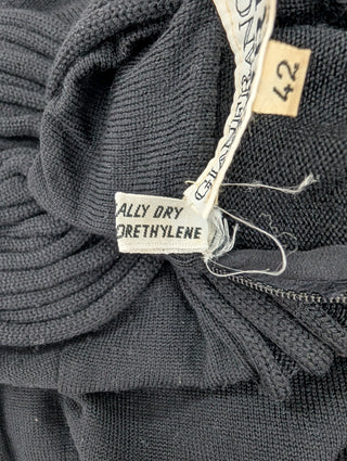 Black Wool Top With Embroidery Details