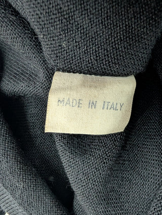 Black Wool Top With Embroidery Details