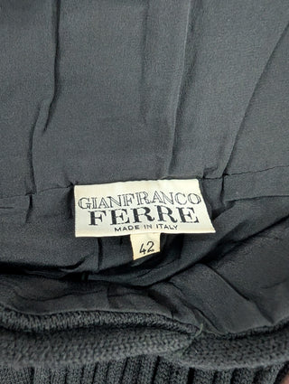Black Silk Skirt with Embroidery Details