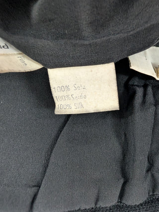 Black Silk Skirt with Embroidery Details