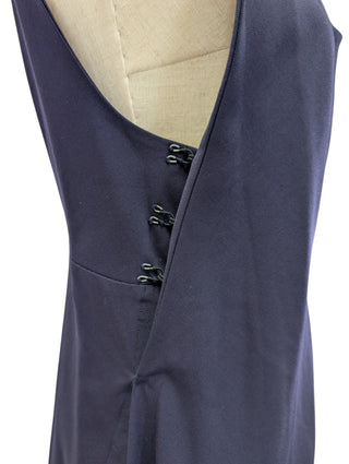 Dark Blue Deep V Sleeveless Vest Dress