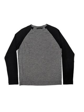 Grey And Black Raglan Sleeve Sweater