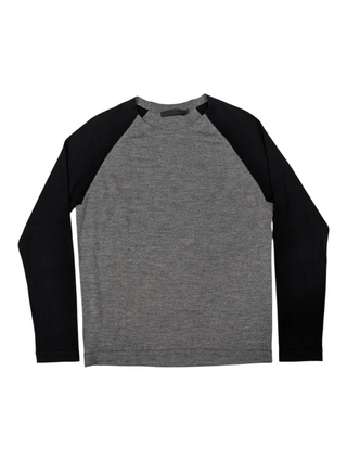 Alexander Wang Grey And Black Raglan Sleeve Sweater, front