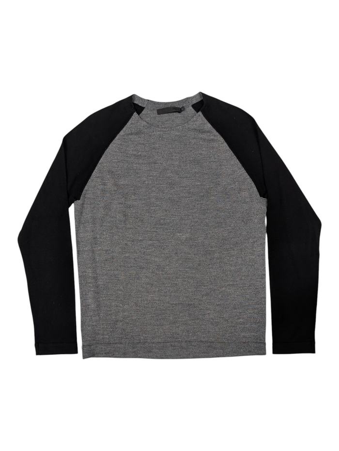 Alexander Wang Grey And Black Raglan Sleeve Sweater
