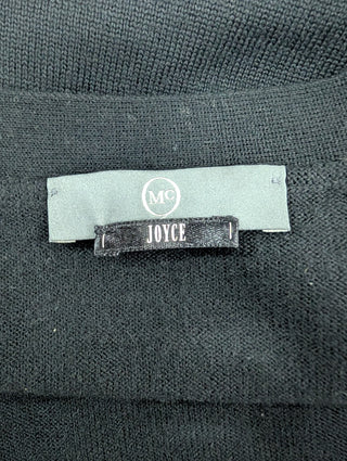 Black Cardigan With Patterned Collar