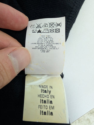 Black Cardigan With Patterned Collar