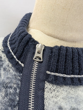 Blue Bandana Jacquard Knit Pullover