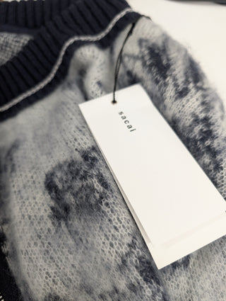 Blue Bandana Jacquard Knit Pullover