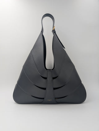 Black Delta Cut Out Panels Hobo Bag
