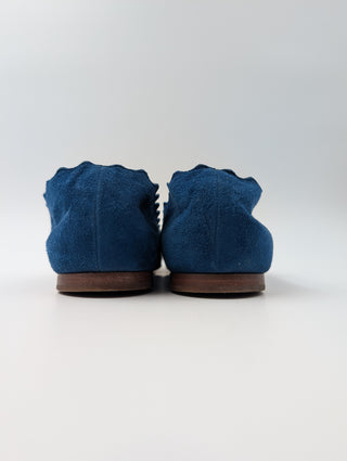 Navy Blue Suede Ballerinas