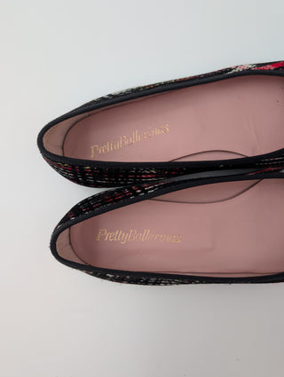 Black Ballerinas with Overall Pattern