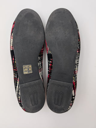 Black Ballerinas with Overall Pattern