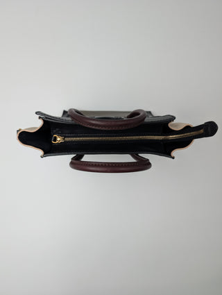 Celine Nano Luggage Shoulder Bag In Beige, Olive And Black