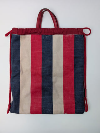 Gucci Canvas Sylvie Stripe Logo Drawstring Backpack
