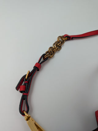 Marni Red Leather Handbag With Shoulder Strap