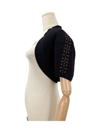 Alaia Black And Bronze Cropped Open Top