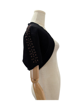 Alaia Black And Bronze Cropped Open Top