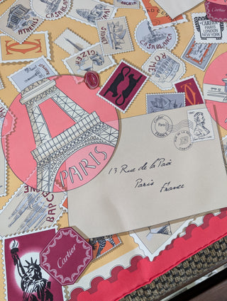 Stamps And Postal Chops Silk Square Scarf