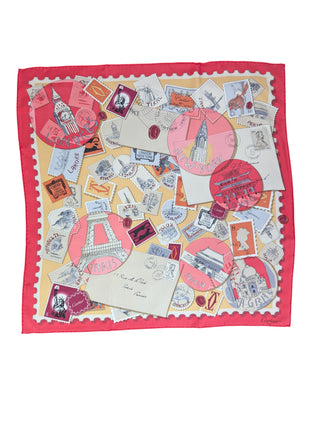 Stamps And Postal Chops Silk Square Scarf