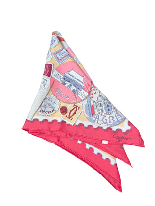 Stamps And Postal Chops Silk Square Scarf