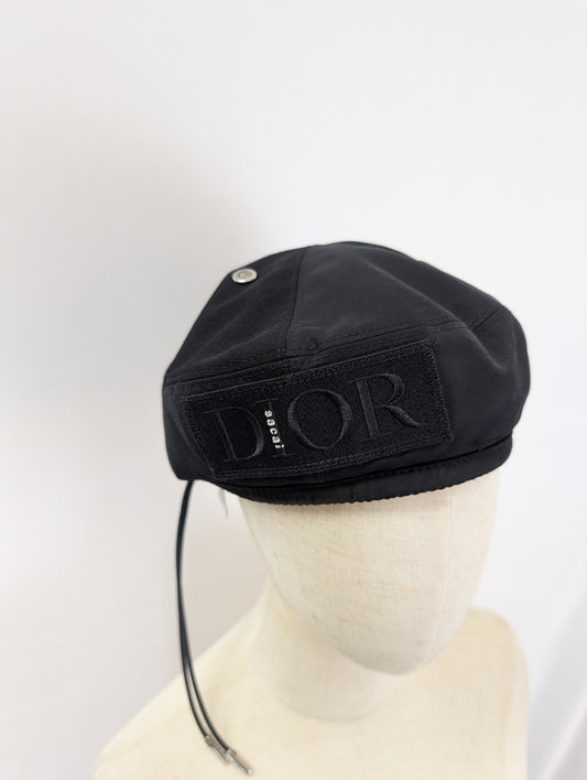 Black Beret With Drawstring